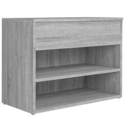 Berkfield Shoe Bench Grey Sonoma 60X30X45 Cm Engineered Wood - thumbnail 5