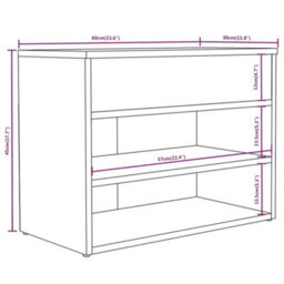 Berkfield Shoe Bench Grey Sonoma 60X30X45 Cm Engineered Wood - thumbnail 9