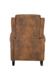 Recliner Manual Chair In Brown Faux Leather Suede - thumbnail 5