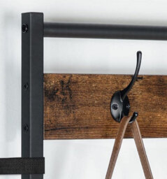 Modcraft Industrial Coat Stand With Shoe Storage - Hall Tree With 9 Hooks - thumbnail 4