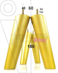 L&F Wood Legs Gold 180mm High Set Of 4 Replacement Angled Furniture Legs Set Of 4 Sofas Chairs Stools M8 - thumbnail 1