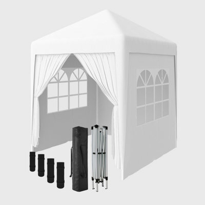 Sundaze Garden Pop Up Gazebo Party Tent Camping Marquee Canopy With 4 Sidewalls Carrying Bag White 2X2M - image 1
