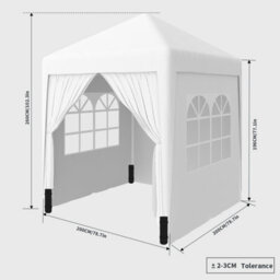 Sundaze Garden Pop Up Gazebo Party Tent Camping Marquee Canopy With 4 Sidewalls Carrying Bag White 2X2M - thumbnail 2
