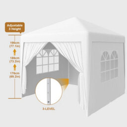 Sundaze Garden Pop Up Gazebo Party Tent Camping Marquee Canopy With 4 Sidewalls Carrying Bag White 2X2M - thumbnail 3