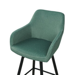 Beliani Set Of 2 Bar Chairs Casmalia Velvet Dark Green - thumbnail 7
