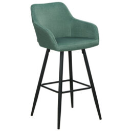 Beliani Set Of 2 Bar Chairs Casmalia Velvet Dark Green - thumbnail 4