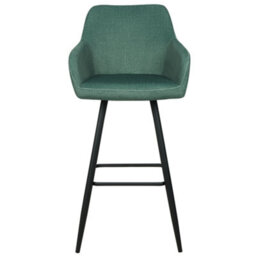 Beliani Set Of 2 Bar Chairs Casmalia Velvet Dark Green - thumbnail 5