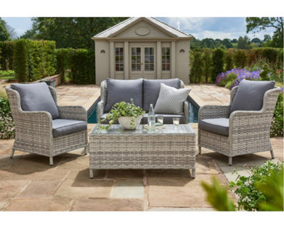 Garden Store Direct Wroxham 4 Seat Lounge Set - Aluminium And Rattan - image 1