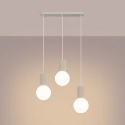 Sollux Lighting Halo Aluminum/glass Beige 3 Lights Modern Pendant Lamps - thumbnail 3