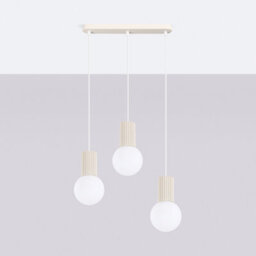 Sollux Lighting Halo Aluminum/glass Beige 3 Lights Modern Pendant Lamps - thumbnail 2