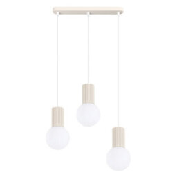 Sollux Lighting Halo Aluminum/glass Beige 3 Lights Modern Pendant Lamps