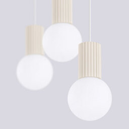 Sollux Lighting Halo Aluminum/glass Beige 3 Lights Modern Pendant Lamps - thumbnail 5