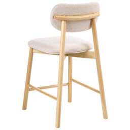 Beliani Set Of 2 Bar Chairs Mills Boucle Light Brown/ Beige - thumbnail 7
