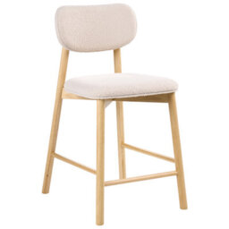 Beliani Set Of 2 Bar Chairs Mills Boucle Light Brown/ Beige - thumbnail 5