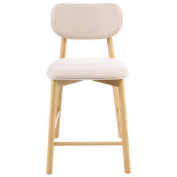 Beliani Set Of 2 Bar Chairs Mills Boucle Light Brown/ Beige - thumbnail 6