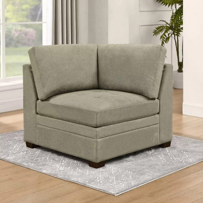 Xample Thomasville Tisdale Beige Fabric Corner Chair With Pocket Coil Seat Cushion & Solid Wood Legs Compatible With Tisdale Modular Sofa - image 1