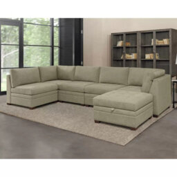 Xample Thomasville Tisdale Beige Fabric Corner Chair With Pocket Coil Seat Cushion & Solid Wood Legs Compatible With Tisdale Modular Sofa - thumbnail 5