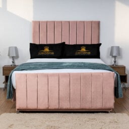UKBEDFURNITURE Hampton Pink Plush Divan Bed With 2 Foot End Drawers & 26 Inch Headboard - thumbnail 2