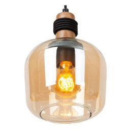 Lucide Ilona 3 Light Bar Glass Ceiling Pendant Light Amber - thumbnail 3