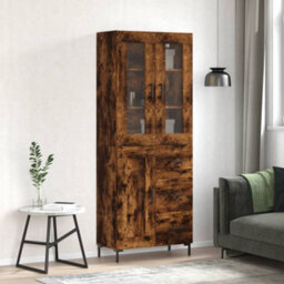 Vidaxl Highboard Smoked Oak 69.5X34X180 Cm Engineered Wood - thumbnail 1