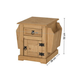 Mercers Furniture Corona Magazine Rack Newspaper 1 Door 1 Drawer Table Bedside Cabinet Lamp Solid Wood Pine Wooden Mexican Styling - thumbnail 8