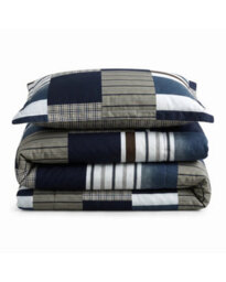 Velosso Blue Denim Patchwork Duvet Cover And Pillowcase Set Single - thumbnail 3