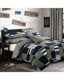 Velosso Blue Denim Patchwork Duvet Cover And Pillowcase Set Single - thumbnail 2