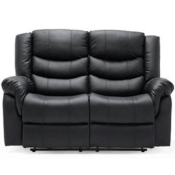 More4Homes Seattle Manual High Back Bonded Leather Recliner 2 Seater Sofa (Black) - thumbnail 4
