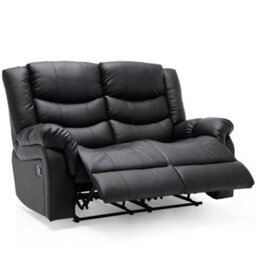 More4Homes Seattle Manual High Back Bonded Leather Recliner 2 Seater Sofa (Black) - thumbnail 3