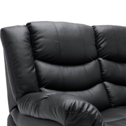 More4Homes Seattle Manual High Back Bonded Leather Recliner 2 Seater Sofa (Black) - thumbnail 6