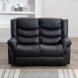 More4Homes Seattle Manual High Back Bonded Leather Recliner 2 Seater Sofa (Black) - thumbnail 9