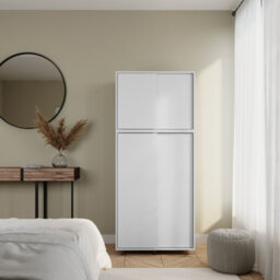 Urbn-Living Urbnliving 180Cm Height 4 Sliding Doors White Wardrobe Bedroom Storage Closet Hanging Rail Cupboard Unit - thumbnail 4