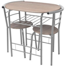 Vidaxl Breakfast Bar Set Mdf Silver
