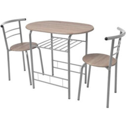 Vidaxl Breakfast Bar Set Mdf Silver - thumbnail 2