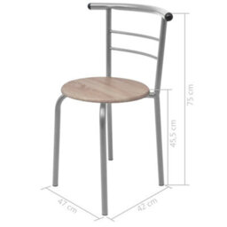 Vidaxl Breakfast Bar Set Mdf Silver - thumbnail 9