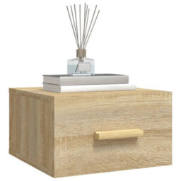 Berkfield Sturdy Wall-Mounted Bedside Cabinets 2 Pcs Sonoma Oak 35X35X20 Cm - thumbnail 4