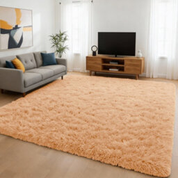 Aspire Homeware Non Slip Beige Shaggy Rug Soft Fluffy Washable, Living Room And Dining Room Rug, (L)230Cm X (W)160Cm - thumbnail 6