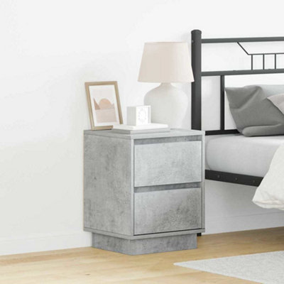 Berkfield Bedside Cabinet With Led Lights Concrete Grey 39X34.5X50 Cm - image 1