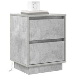 Berkfield Bedside Cabinet With Led Lights Concrete Grey 39X34.5X50 Cm - thumbnail 3