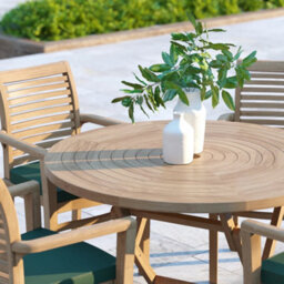 Eterna Fiji Teak Garden Outdoor Dining Table & 4 Seat Chair Set - With Black Cushions - thumbnail 3