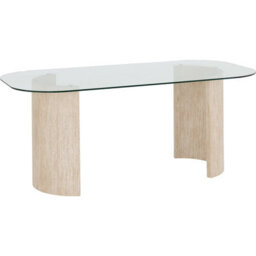Seconique Modena Dining Table - Glass Top / Cream Marble Effect - thumbnail 2