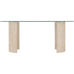 Seconique Modena Dining Table - Glass Top / Cream Marble Effect - thumbnail 3