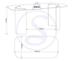 Seconique Modena Dining Table - Glass Top / Cream Marble Effect - thumbnail 6