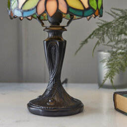 Luminosa Lighting Luminosa Sylvette 1 Light Mini Table Lamp Dark Bronze, Tiffany Glass, E14 - thumbnail 4