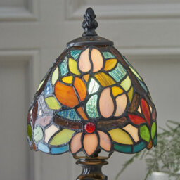 Luminosa Lighting Luminosa Sylvette 1 Light Mini Table Lamp Dark Bronze, Tiffany Glass, E14 - thumbnail 3