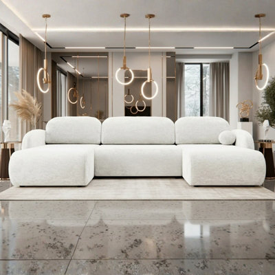 Dream U Lc+2R+Lc Spacious Corner Sofa Bed With Storage White - image 1