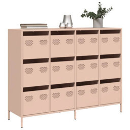 Berkfield Sideboard Pink 135X39X103.5 Cm Cold-Rolled Steel - thumbnail 1