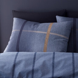 Catherine Lansfield Bedding Brushed Cotton Melrose Tweed Check Reversible Duvet Cover Set With Pillowcases Blue - thumbnail 3