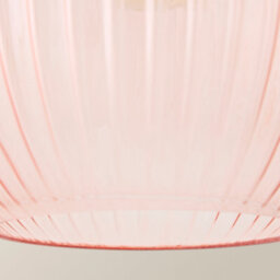 Valuelights Maddison Ribbed Pink Glass Easy Fit Ceiling Shade And Bulb - thumbnail 5