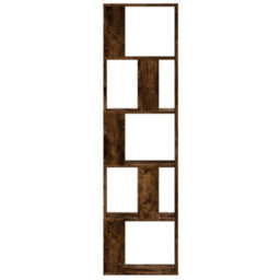 Berkfield Bookcase 5-Tier Smoked Oak 45X23.5X162.5 Cm Engineered Wood - thumbnail 3